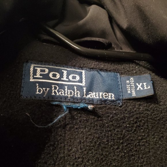 Vintage Polo Ralph Lauren Men's Black Zip Away Hood Windbreaker Jacket XL - Picture 3 of 9